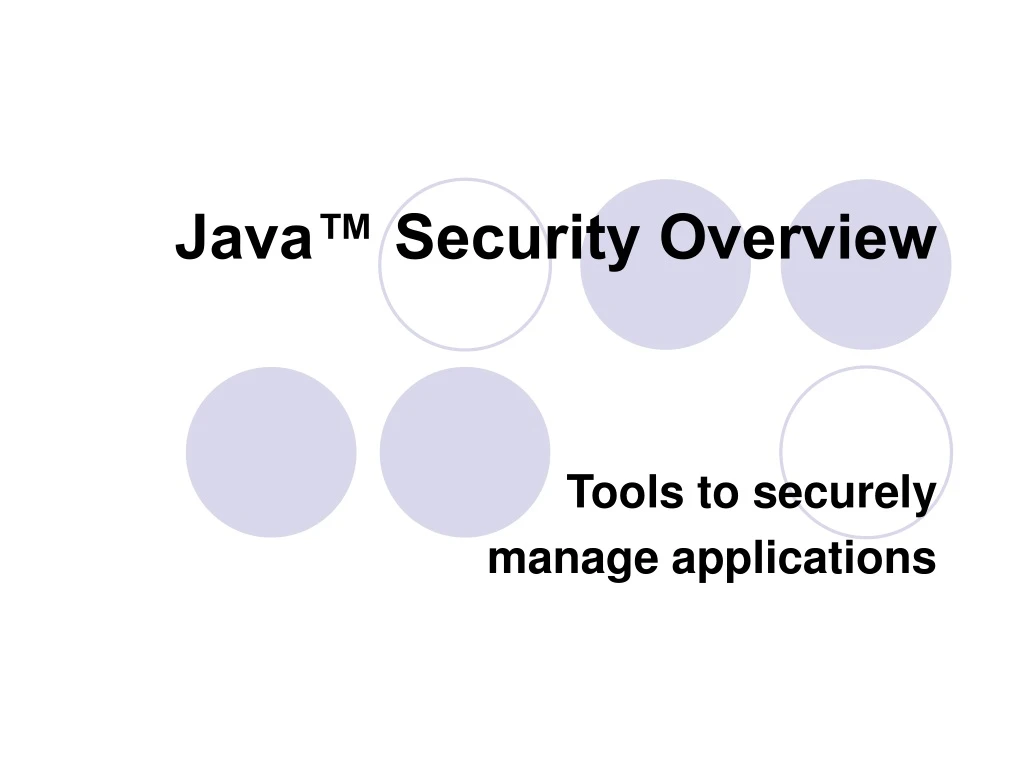 java security overview