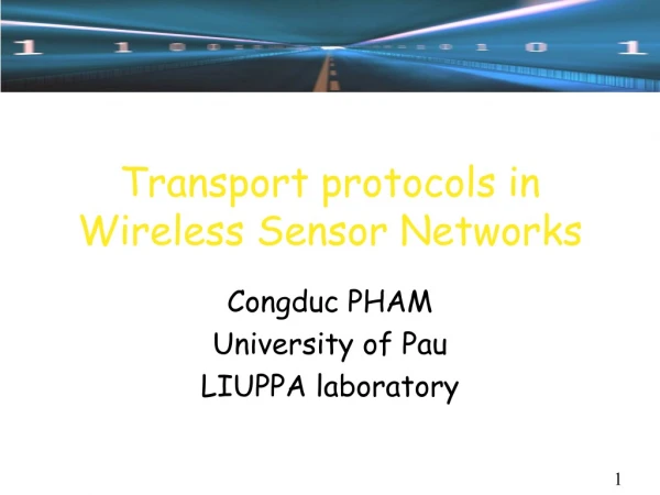 Transport protocols in Wireless Sensor Networks