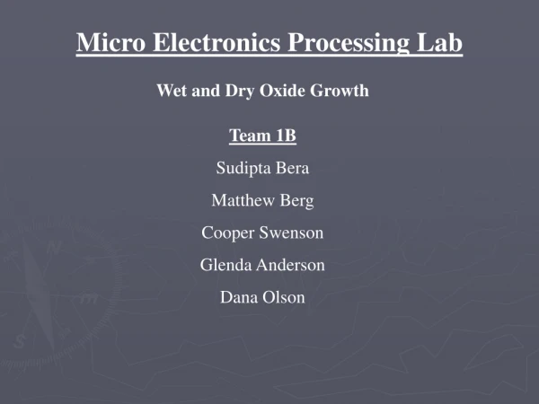 Micro Electronics Processing Lab
