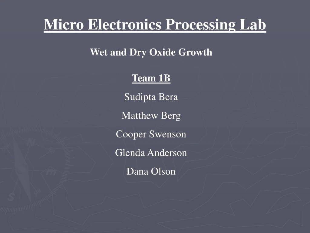 micro electronics processing lab
