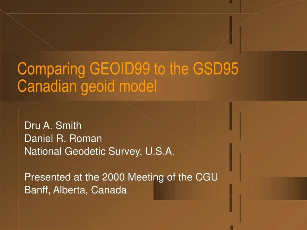 comparing geoid99 to the gsd95 canadian geoid model