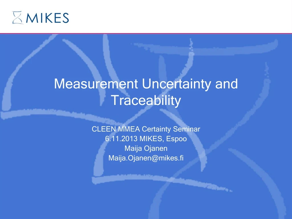 measurement uncertainty and traceability