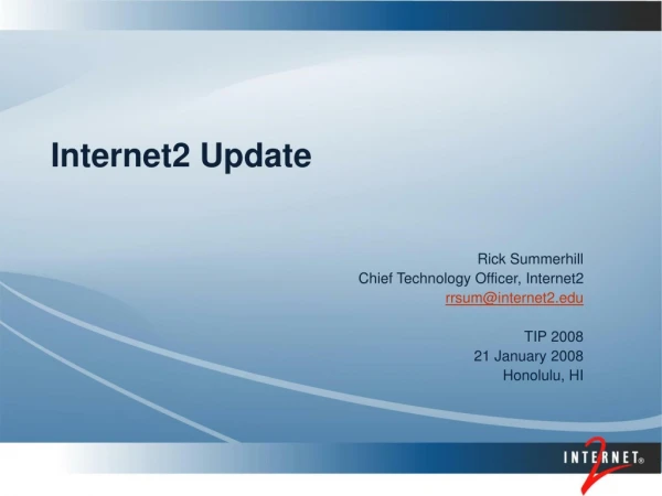 Internet2 Update