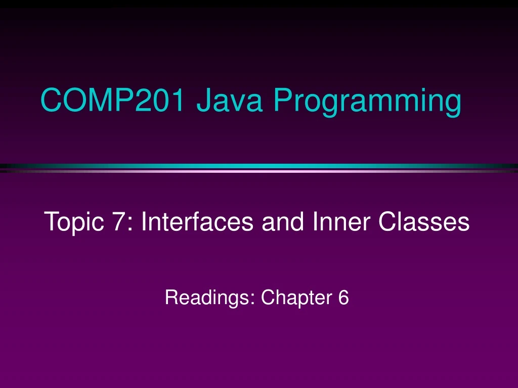 comp201 java programming