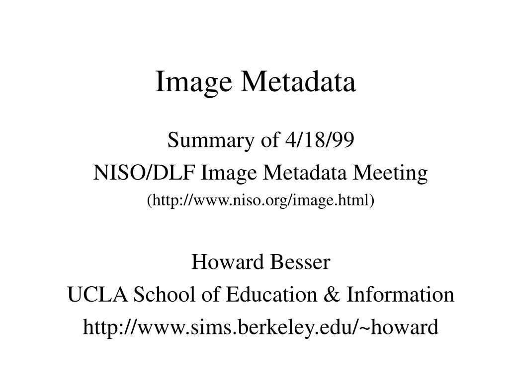 image metadata