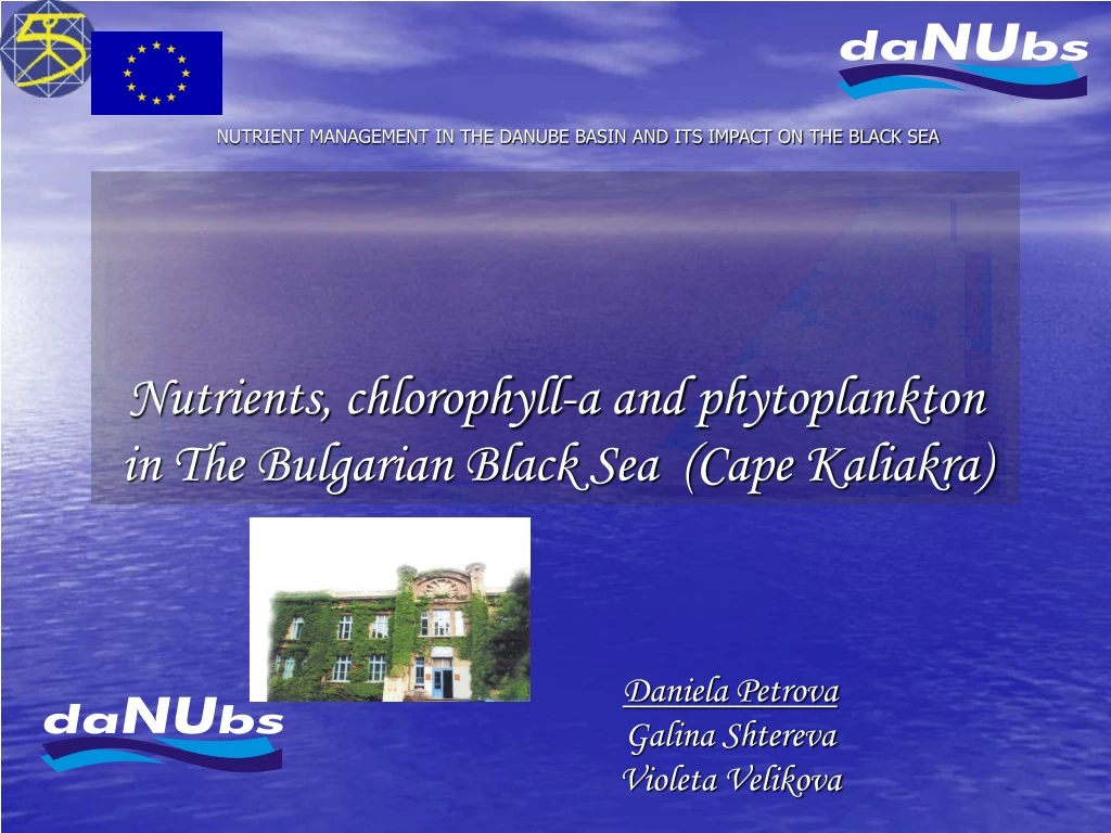 nutrients chlorophyll a and phytoplankton in the bulgarian black sea cape kaliakra