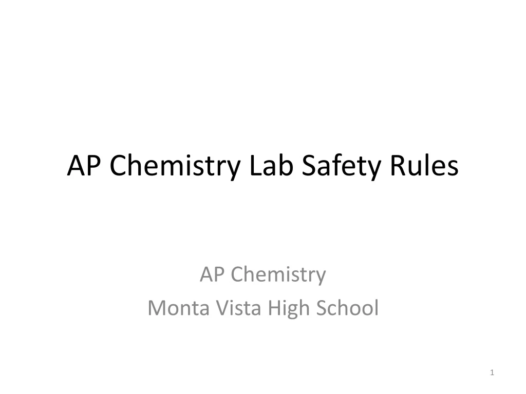 ap chemistry lab safety rules