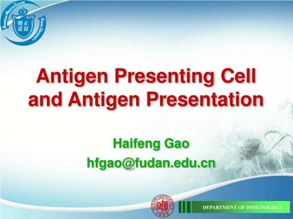 Antigen Presenting Cell and Antigen Presentation