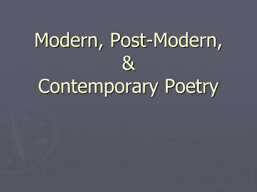 modern post modern contemporary poetry