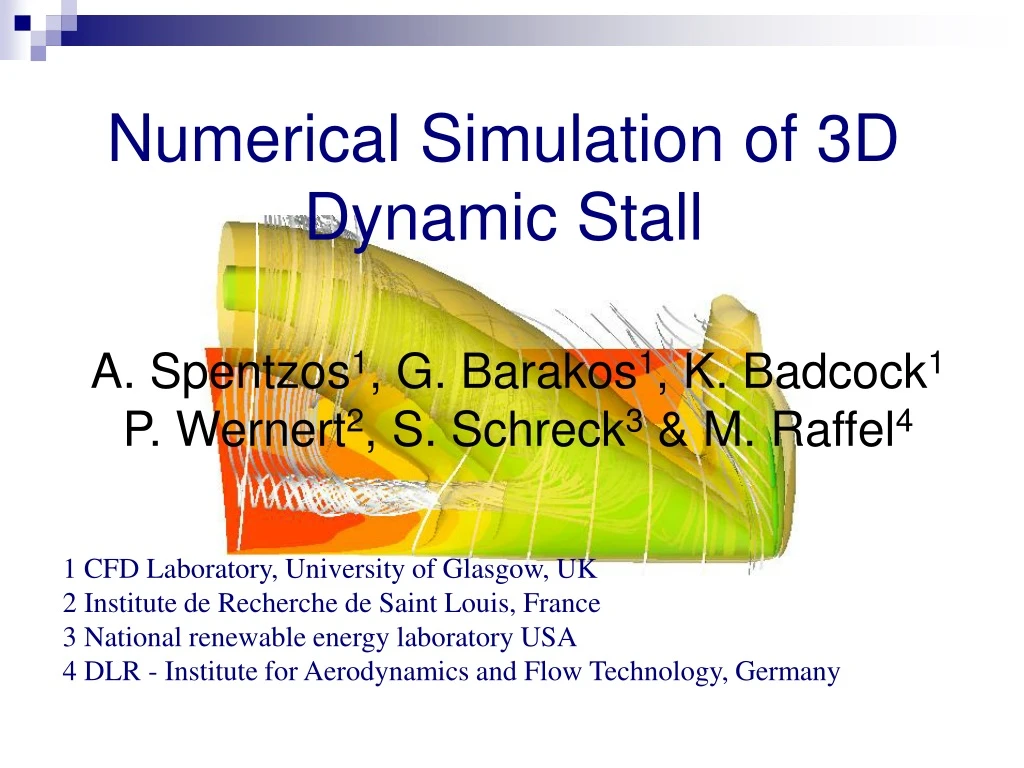 numerical simulation of 3d dynamic stall