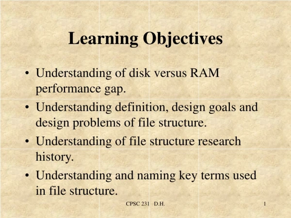 Learning Objectives