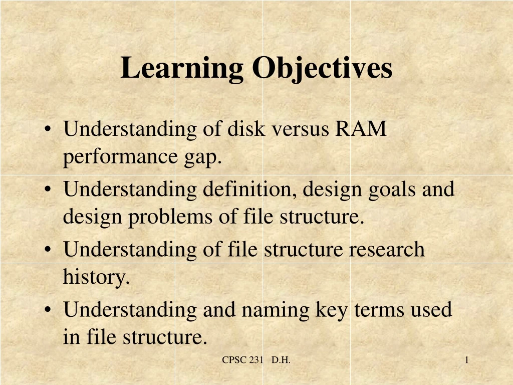 learning objectives