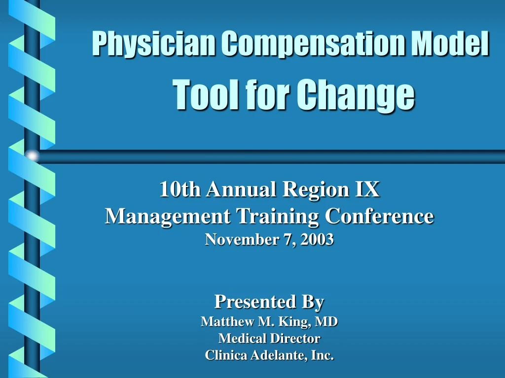 physician compensation model tool for change