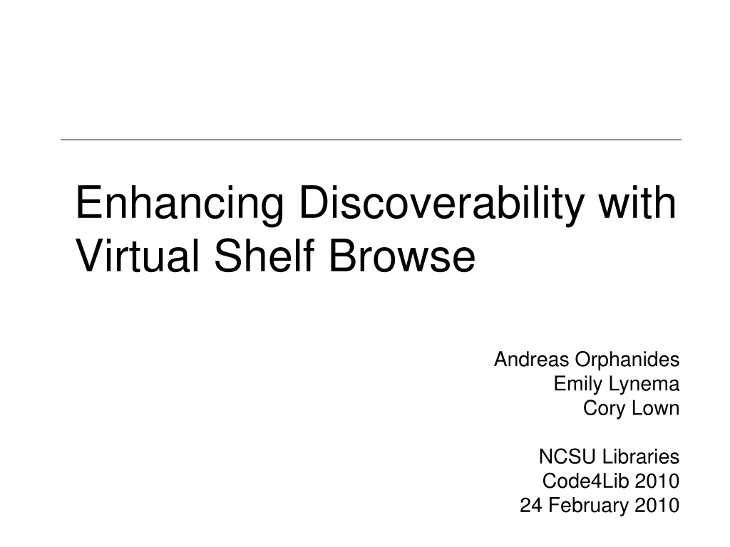 enhancing discoverability with virtual shelf browse