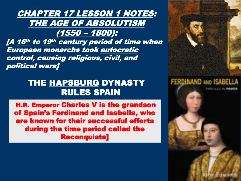 chapter 17 lesson 1 notes the age of absolutism