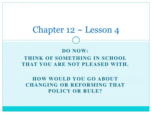 Chapter 12 ~ Lesson 4