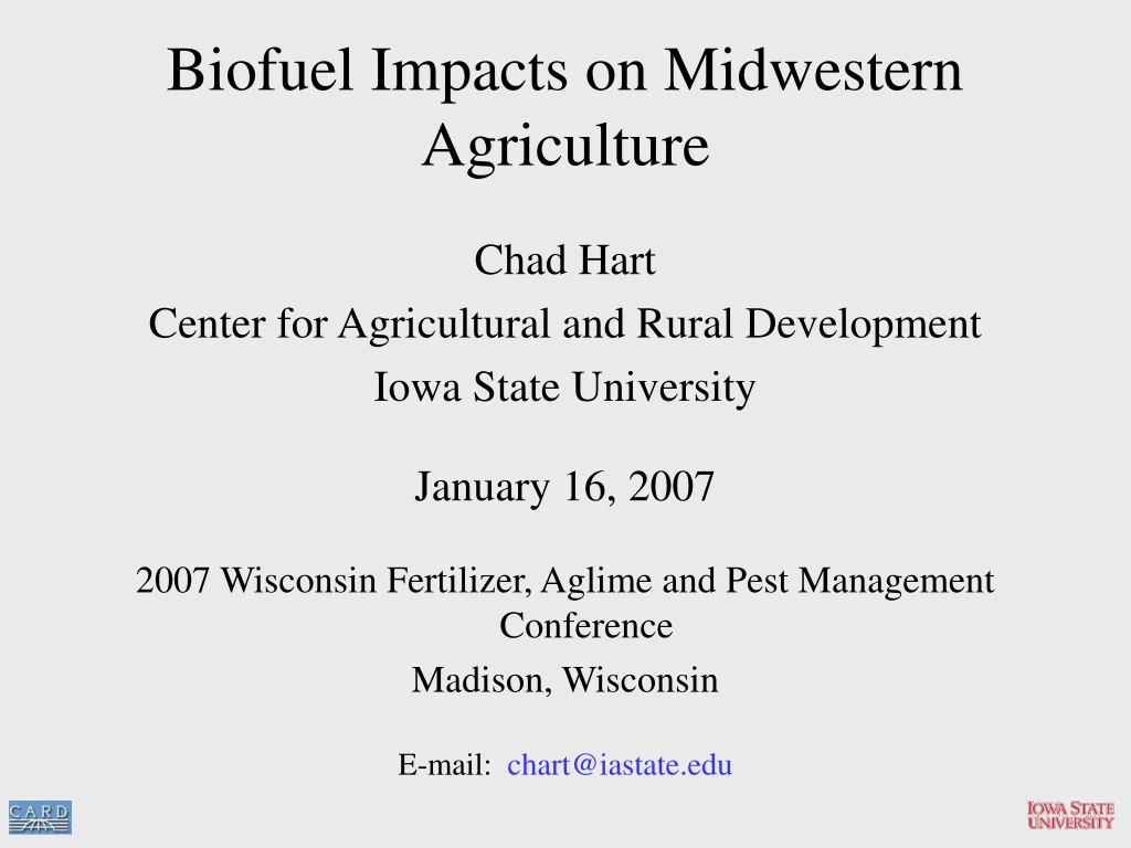 biofuel impacts on midwestern agriculture