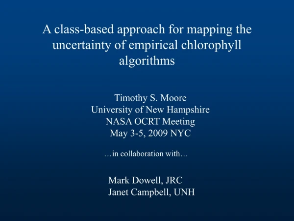 A class-based approach for mapping the uncertainty of empirical chlorophyll algorithms