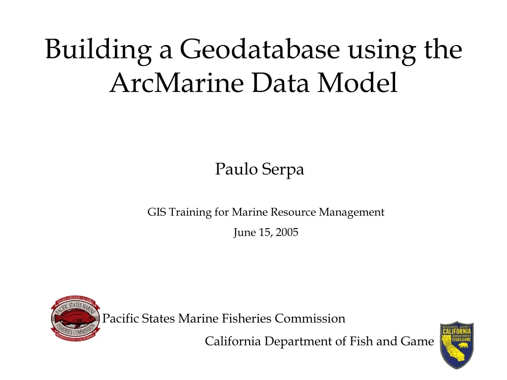 building a geodatabase using the arcmarine data