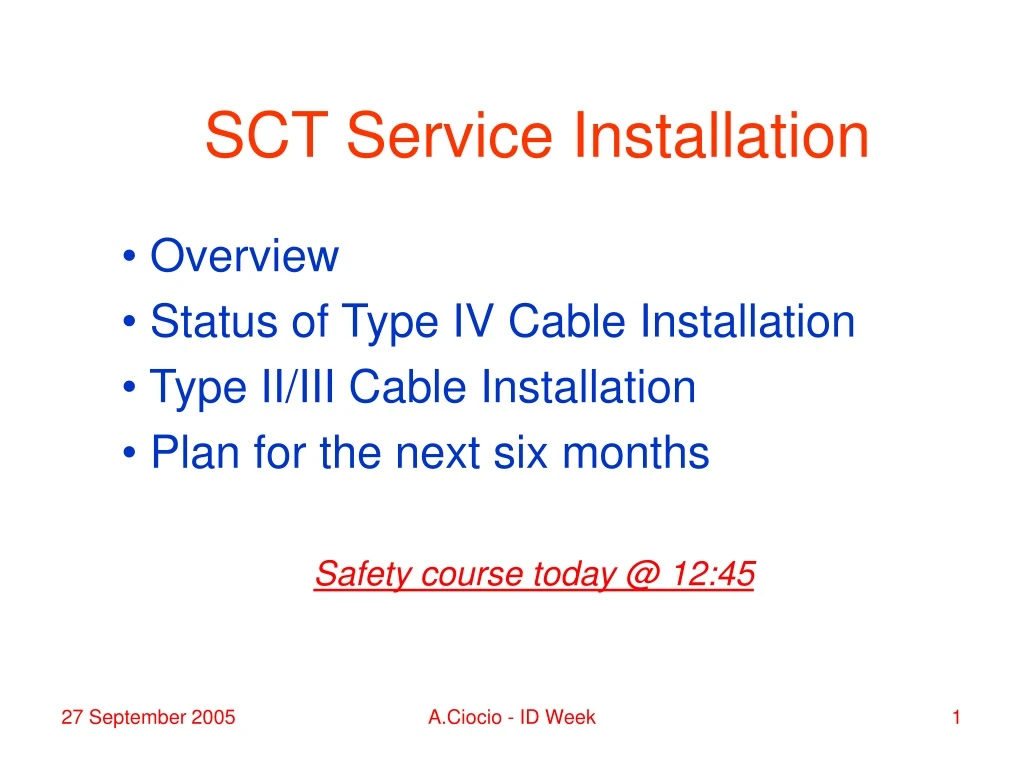 sct service installation