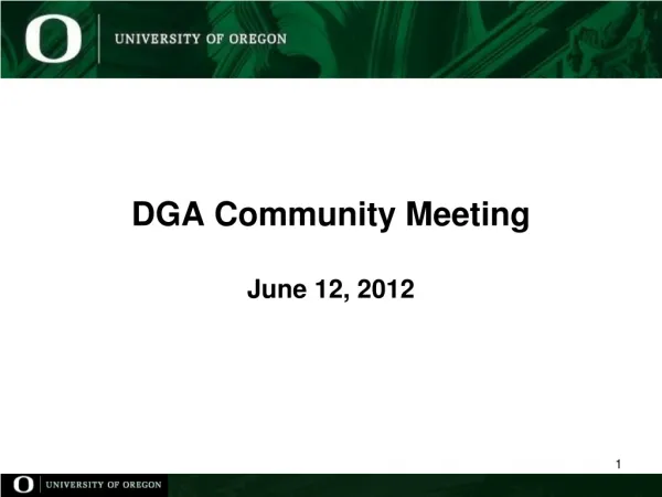 DGA Community Meeting June 12, 2012