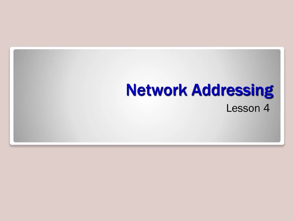 network addressing