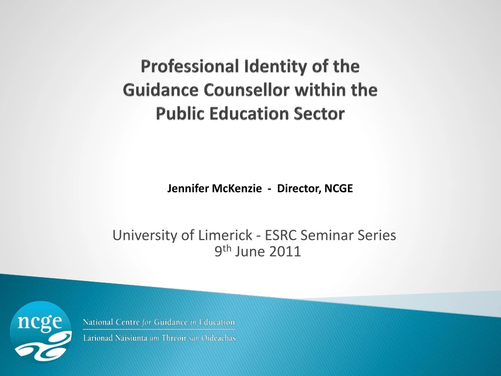 professional identity of the guidance counsellor within the public education sector