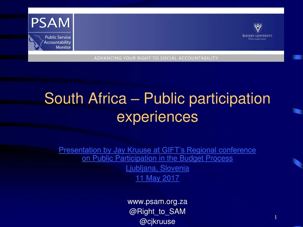 south africa public participation experiences