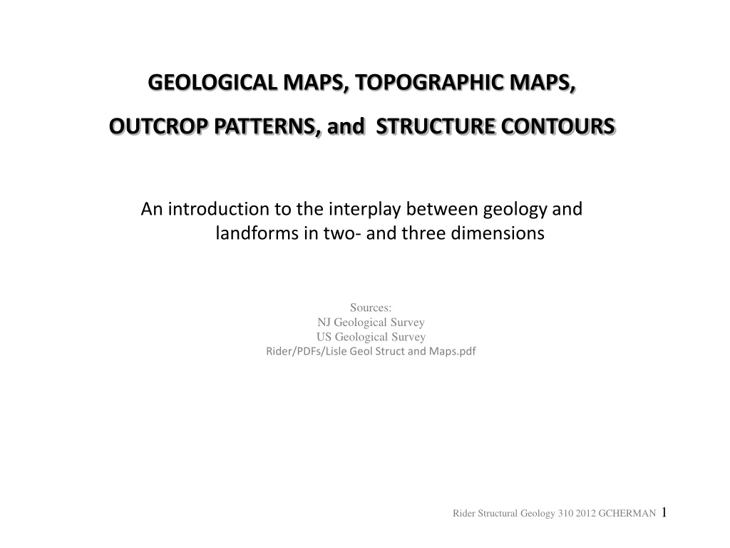 geological maps topographic maps outcrop patterns