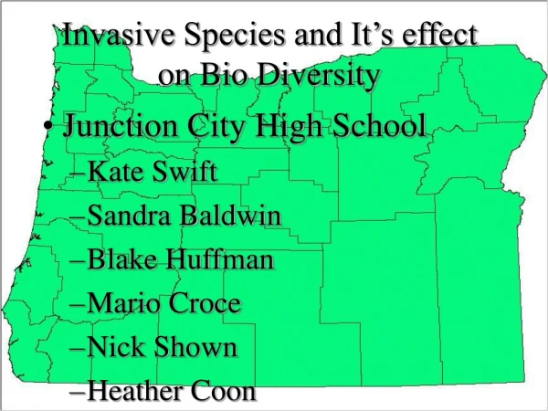 Invasive Species and It’s effect on Bio Diversity