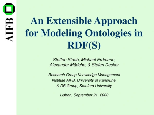 An Extensible Approach for Modeling Ontologies in RDF(S)