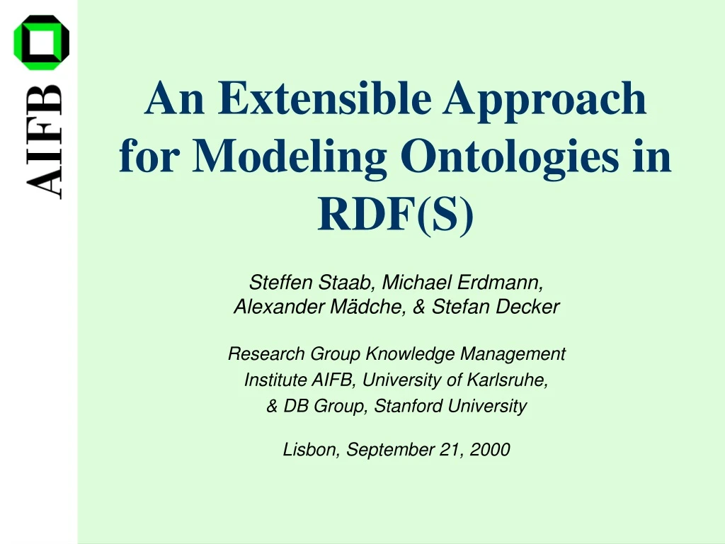 an extensible approach for modeling ontologies in rdf s
