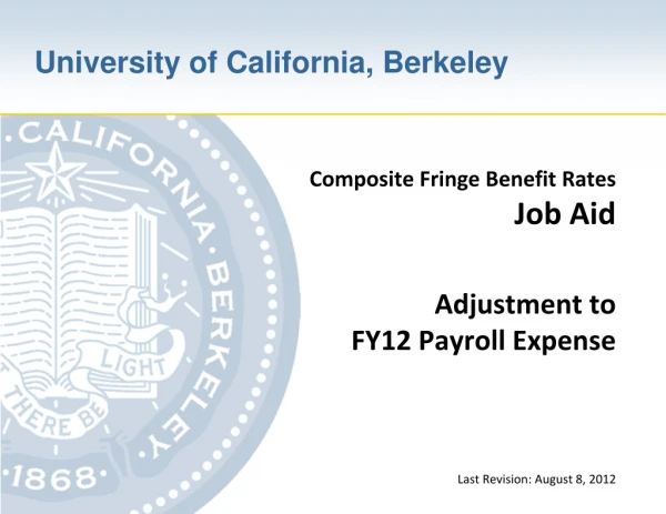 Adjustment to FY12 Payroll Expense – Introduction