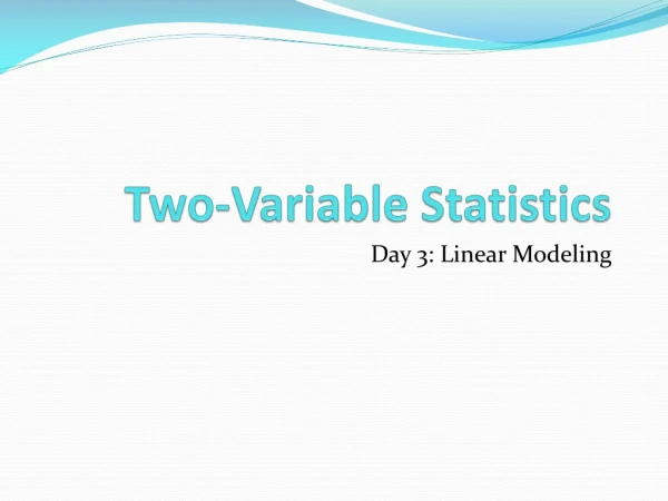 Two-Variable Statistics