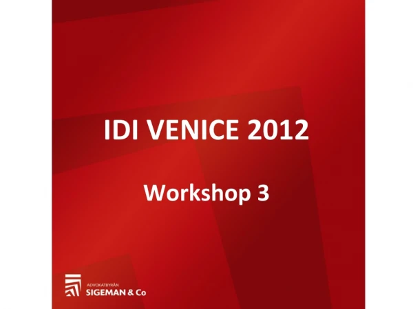 IDI VENICE 2012