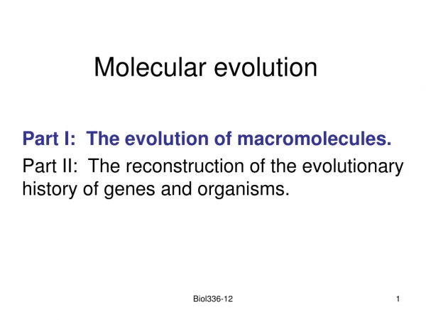 Molecular evolution