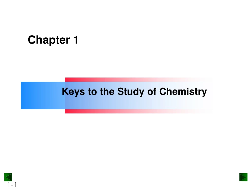 keys to the study of chemistry