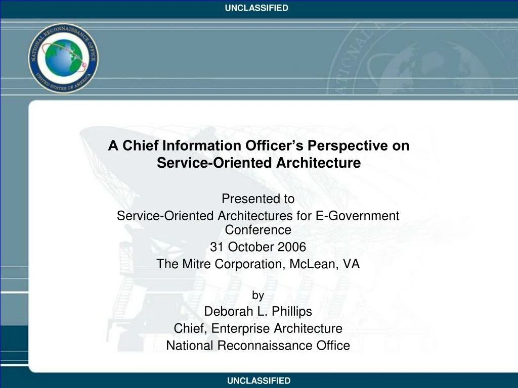 a chief information officer s perspective on service oriented architecture