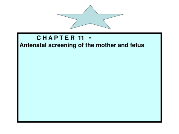 C H A P T E R  11	 Antenatal screening of the mother and fetus