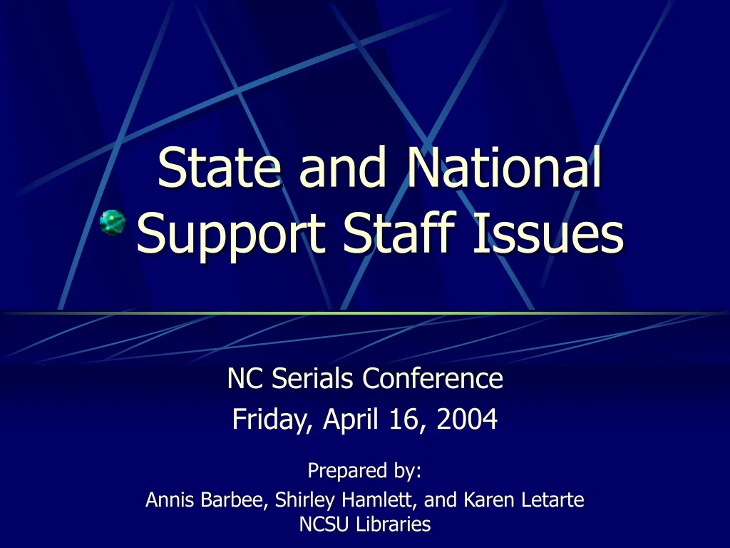 state and national support staff issues