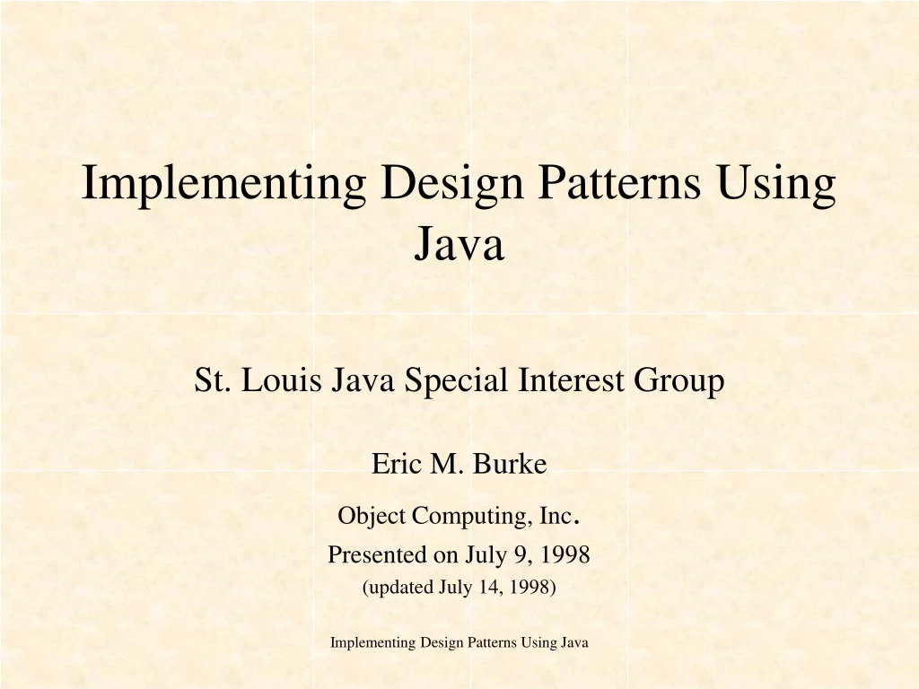 implementing design patterns using java
