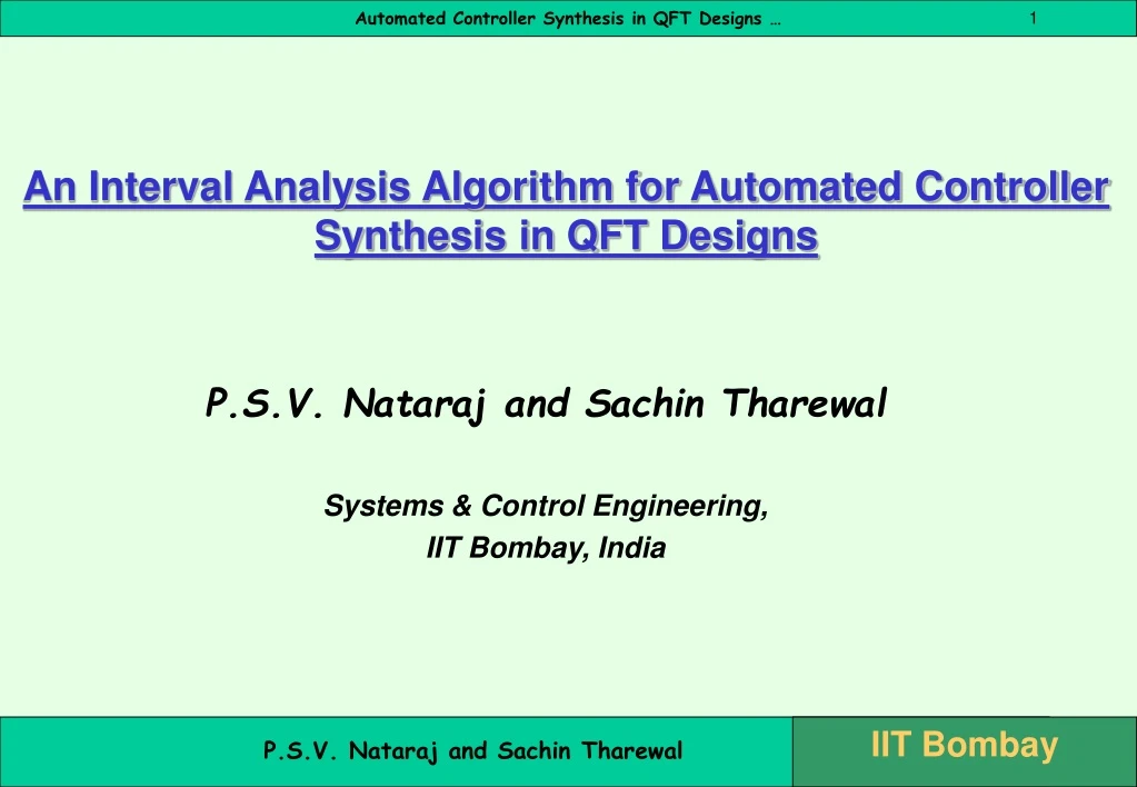 an interval analysis algorithm for automated controller synthesis in qft designs