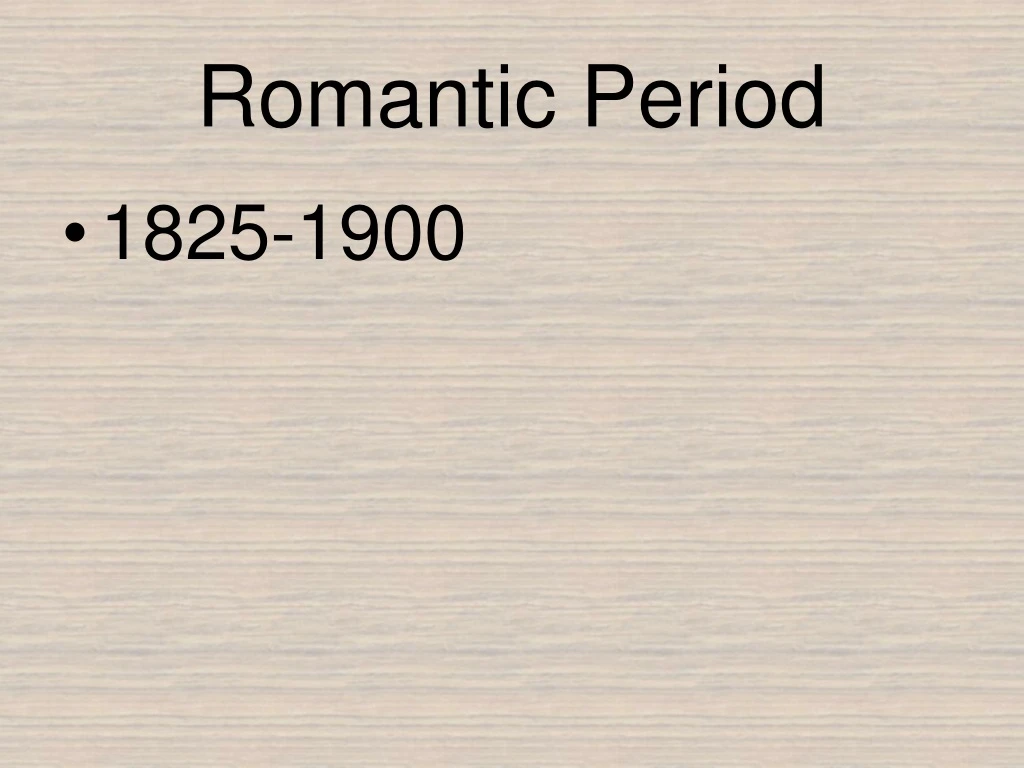 romantic period