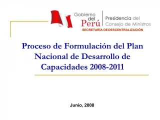 Proceso de Formulaci n del Plan Nacional de Desarrollo de Capacidades 2008-2011 - slide 1