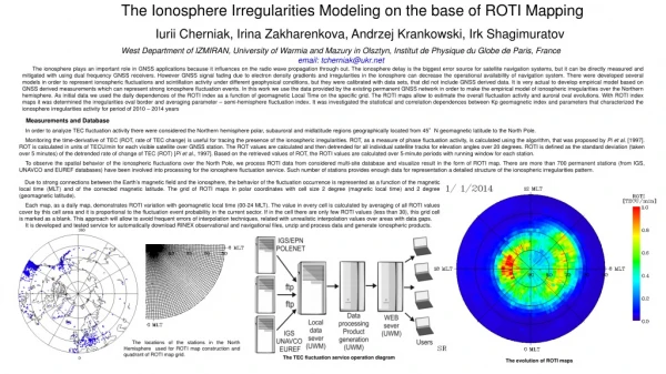 The Ionosphere Irregularities Modeling on the base of ROTI Mapping