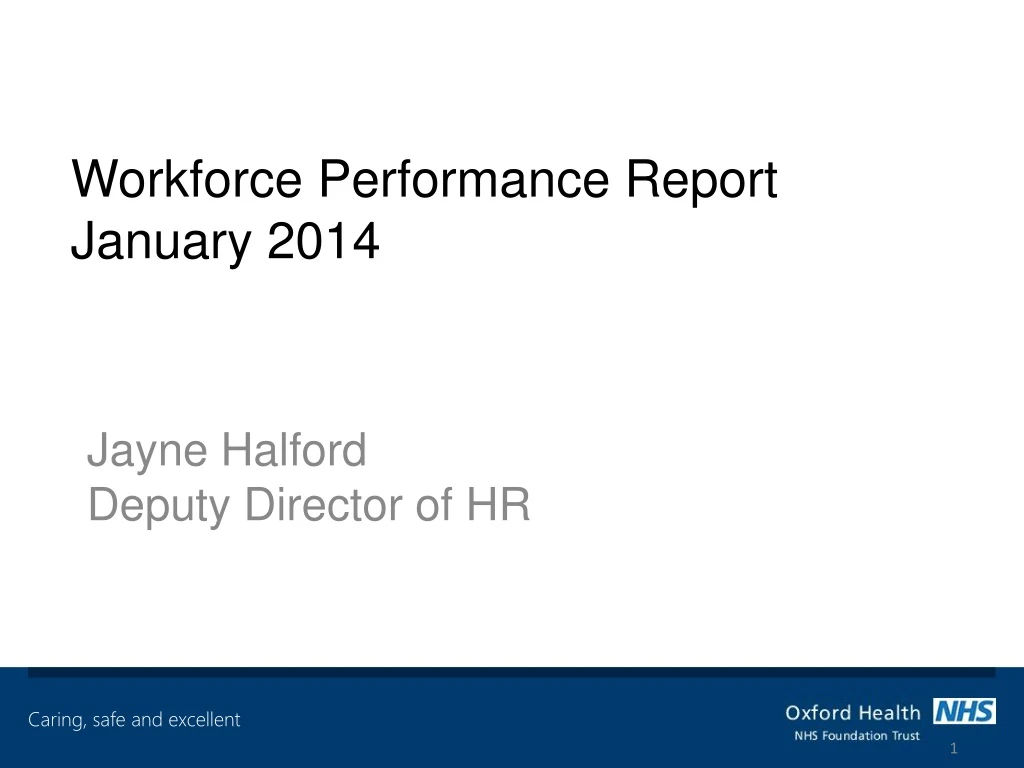 workforce performance report january 2014