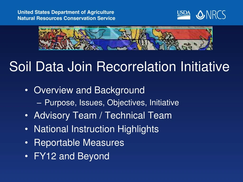 soil data join recorrelation initiative