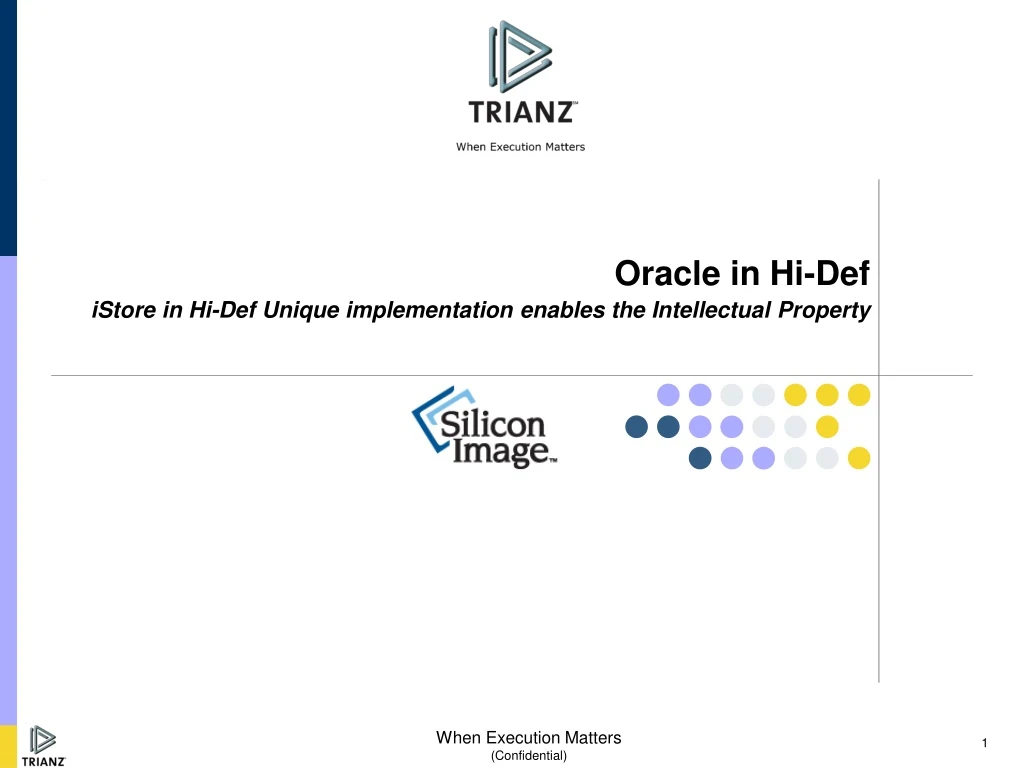 oracle in hi def istore in hi def unique