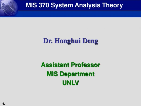 Dr. Honghui Deng