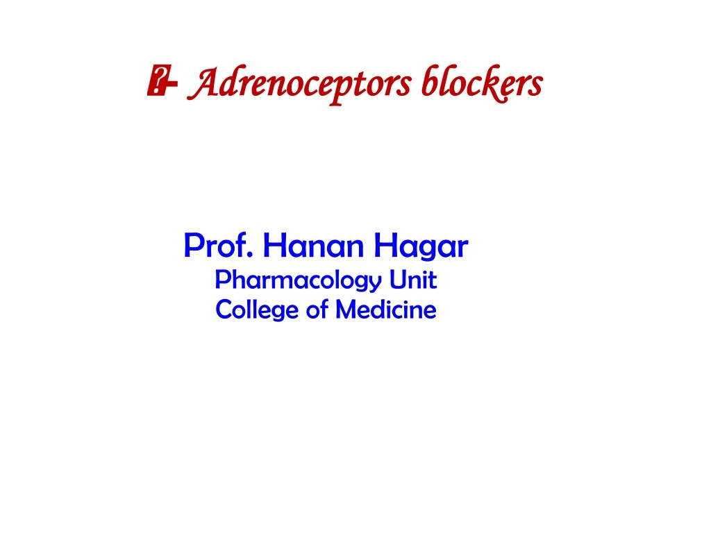 adrenoceptors blockers